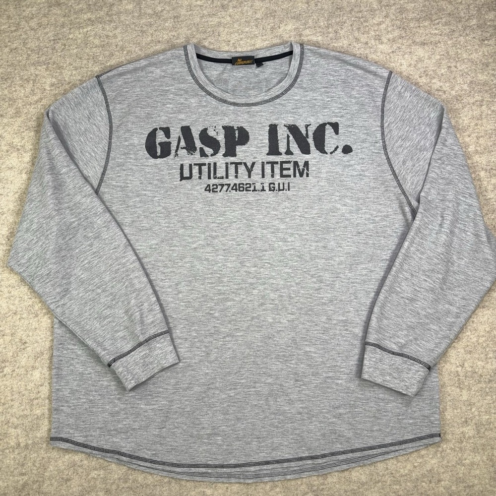 GASP INC. Utility Item Thermal Long Sleeve Shirt Gray Mens Size 3XL Gym Lifting